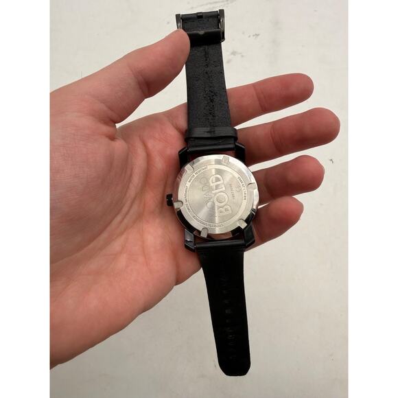 Movado Museum Classic Black Dial Black Leather Strap Quartz Watch
